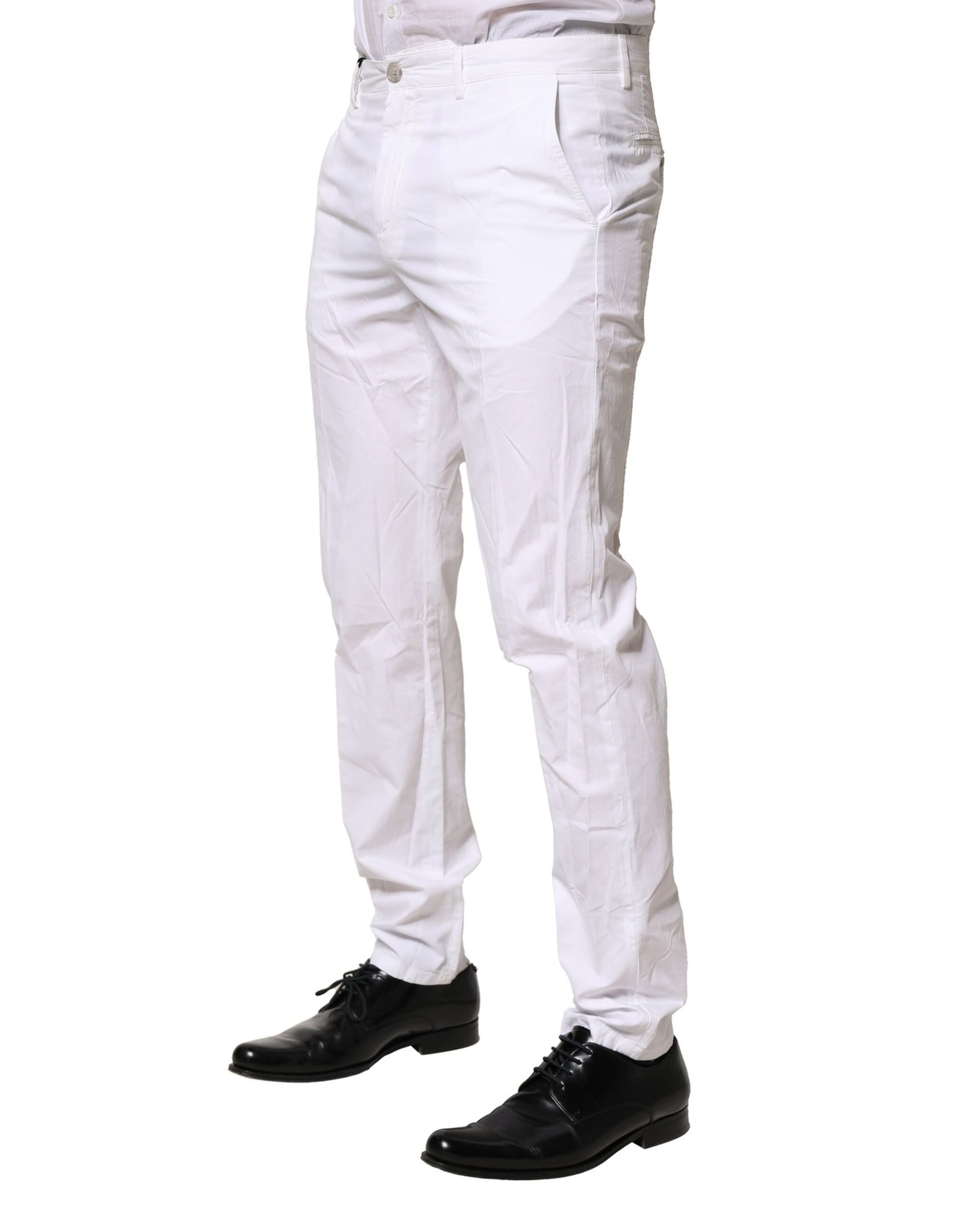 White Cotton Dress Slim Formal Pants