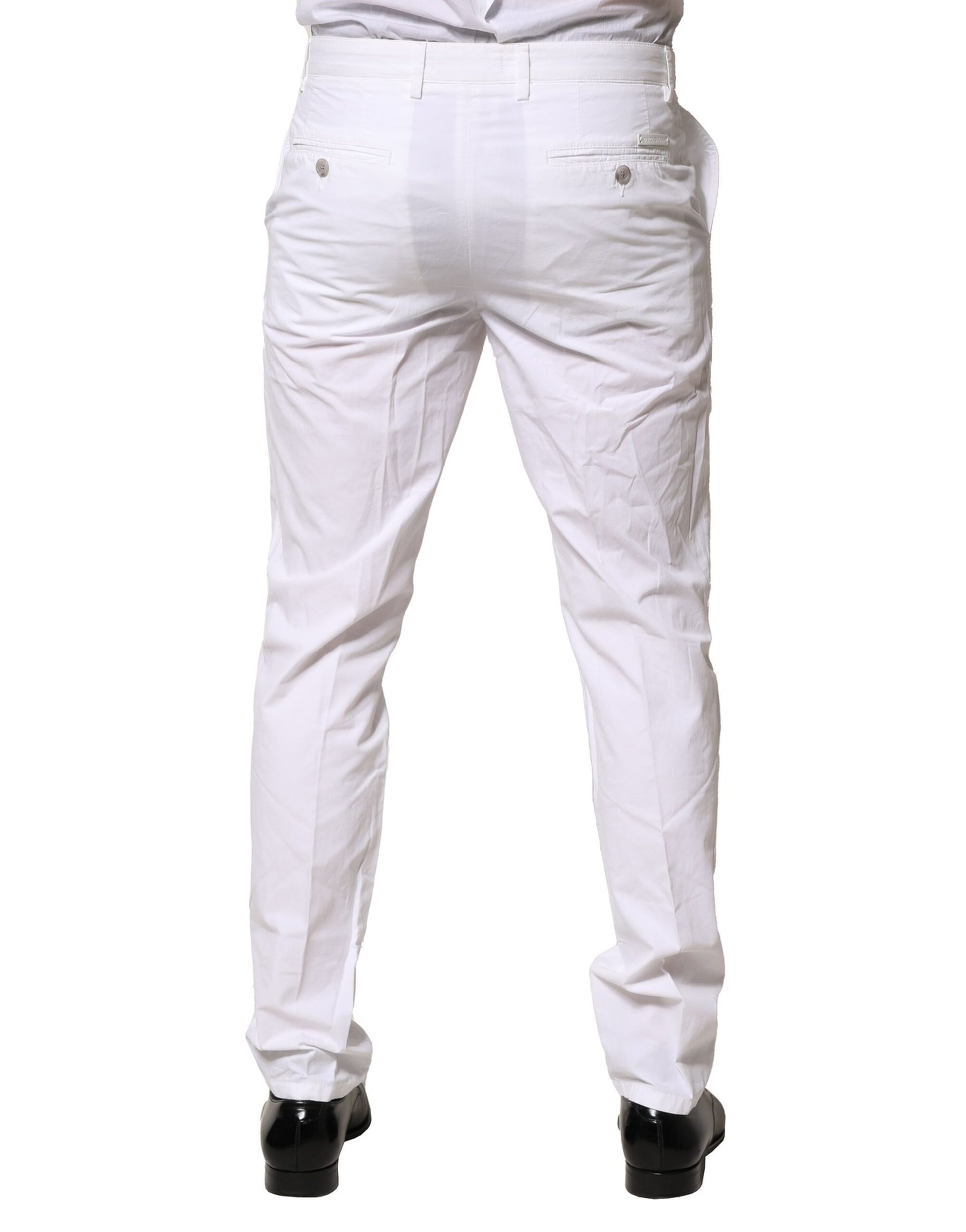 White Cotton Dress Slim Formal Pants