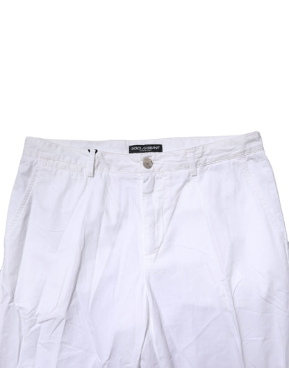 White Cotton Dress Slim Formal Pants