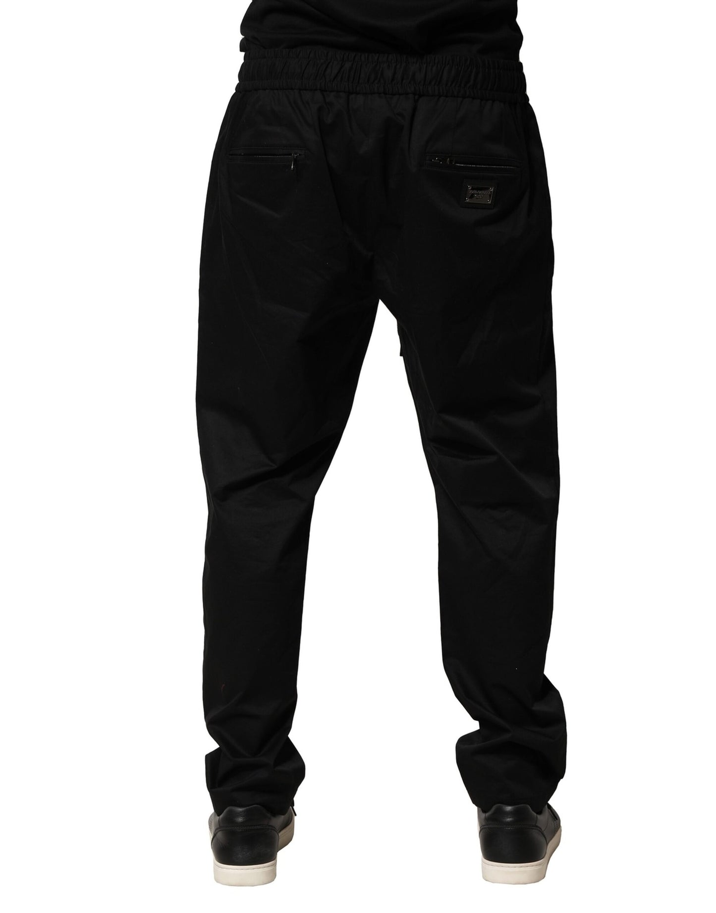 Black Cotton Stretch Jogger Pants