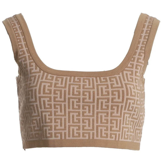 Beige Wool Tops & T-Shirt