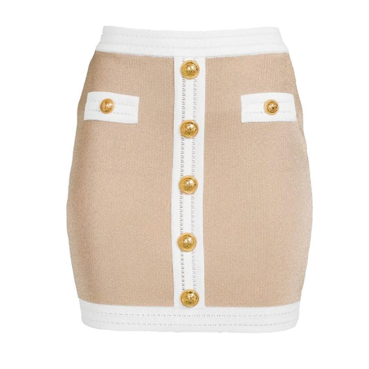 Beige Viscose Skirt