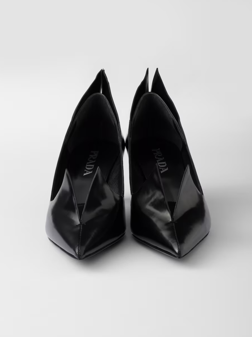 Black Brushed Leather Pumps