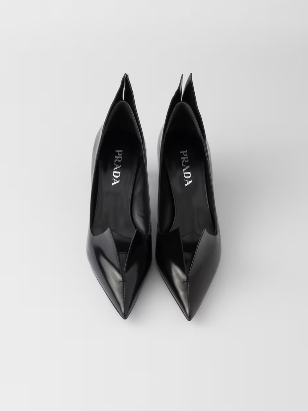 Black Brushed Leather Pumps