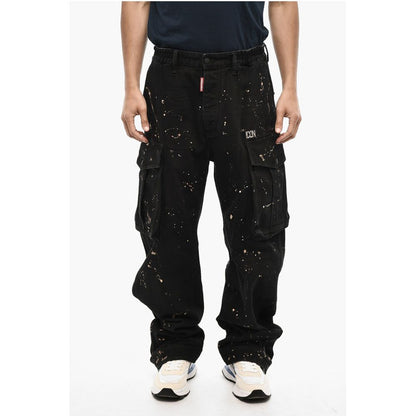 Acid Wash Cargo ICON Pants with Metal Detail