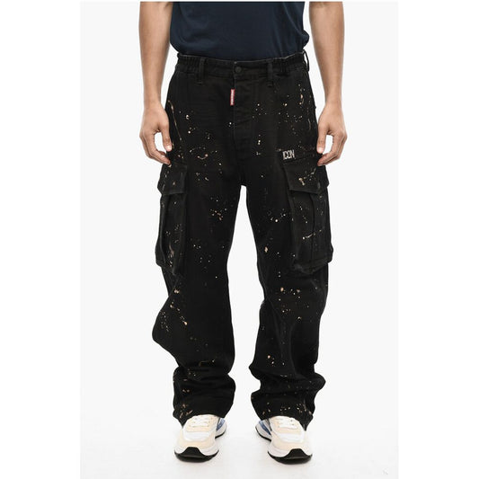 Acid Wash Cargo ICON Pants with Metal Detail