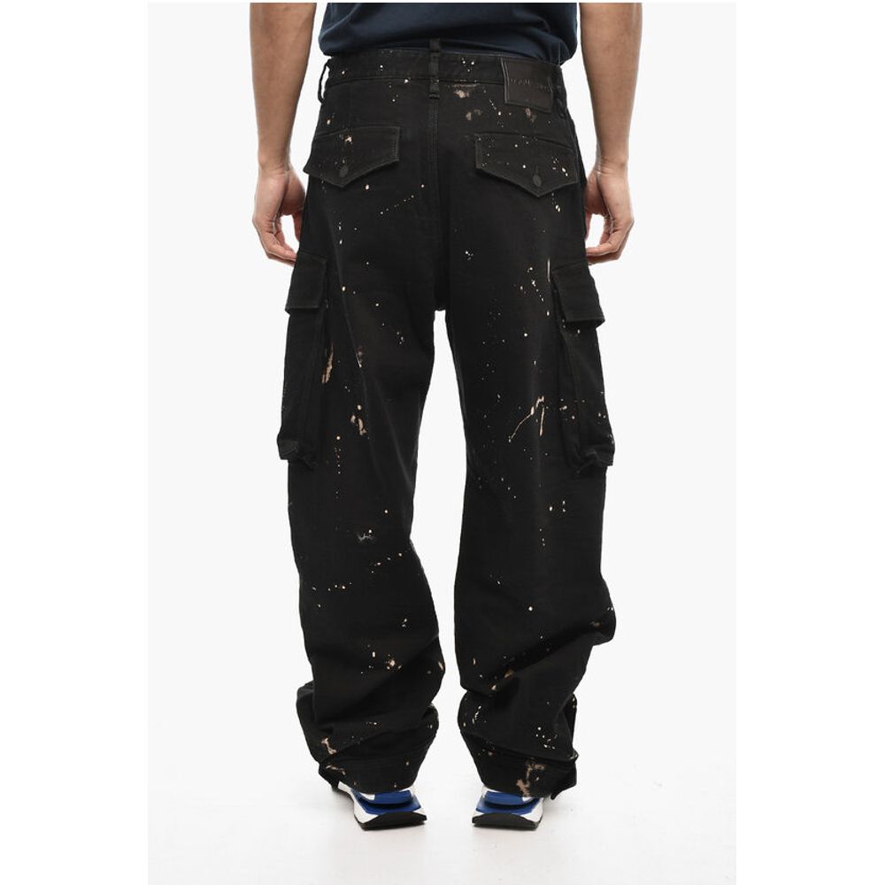 Acid Wash Cargo ICON Pants with Metal Detail