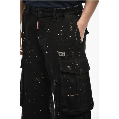 Acid Wash Cargo ICON Pants with Metal Detail