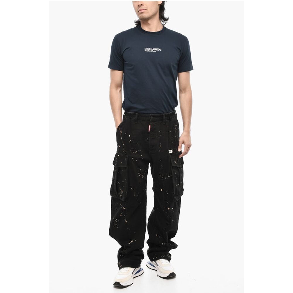 Acid Wash Cargo ICON Pants with Metal Detail
