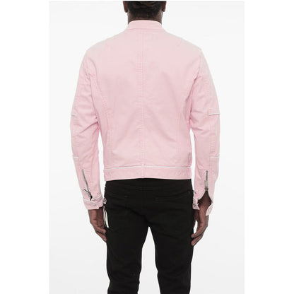 Cotton Jacket wih Zip Closure and Logo Buttons