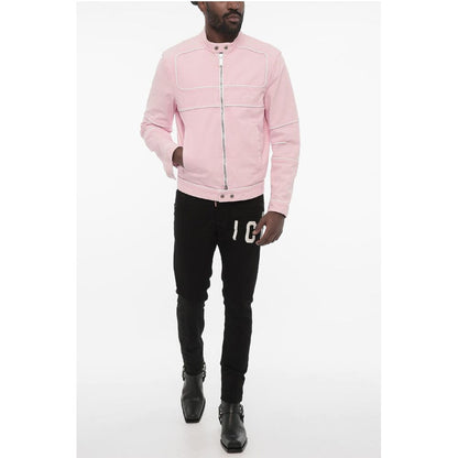 Cotton Jacket wih Zip Closure and Logo Buttons
