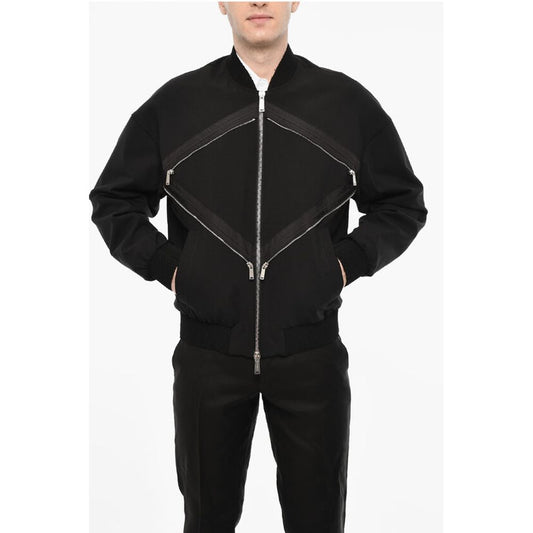 Linen Blend Bomber With Zip Detail