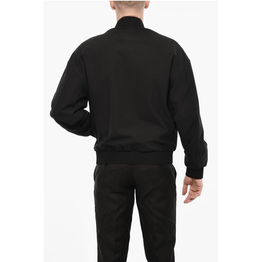 Linen Blend Bomber With Zip Detail