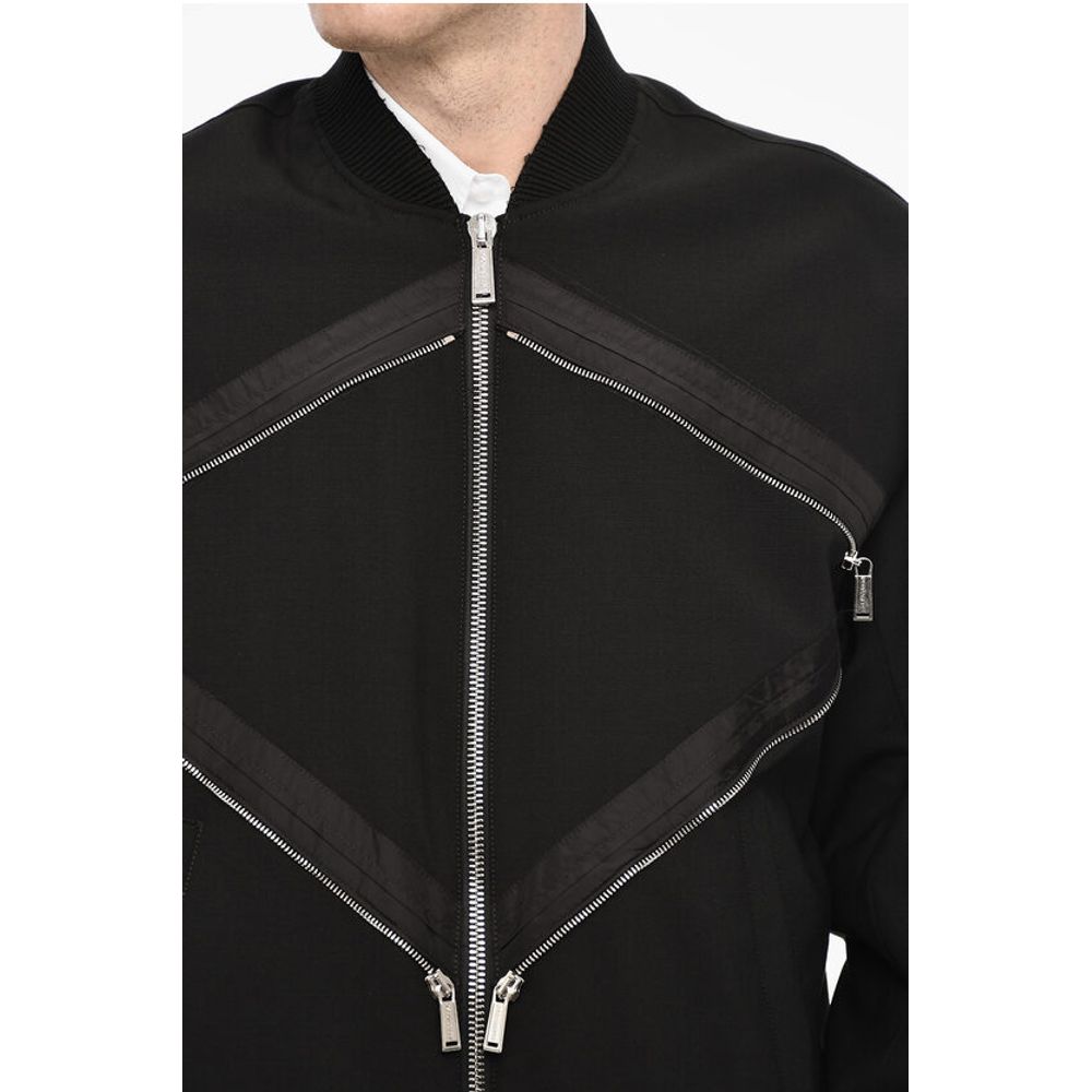 Linen Blend Bomber With Zip Detail