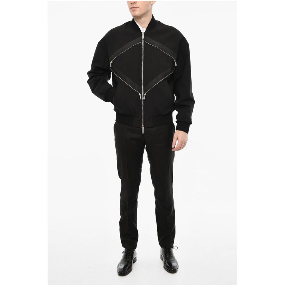 Linen Blend Bomber With Zip Detail