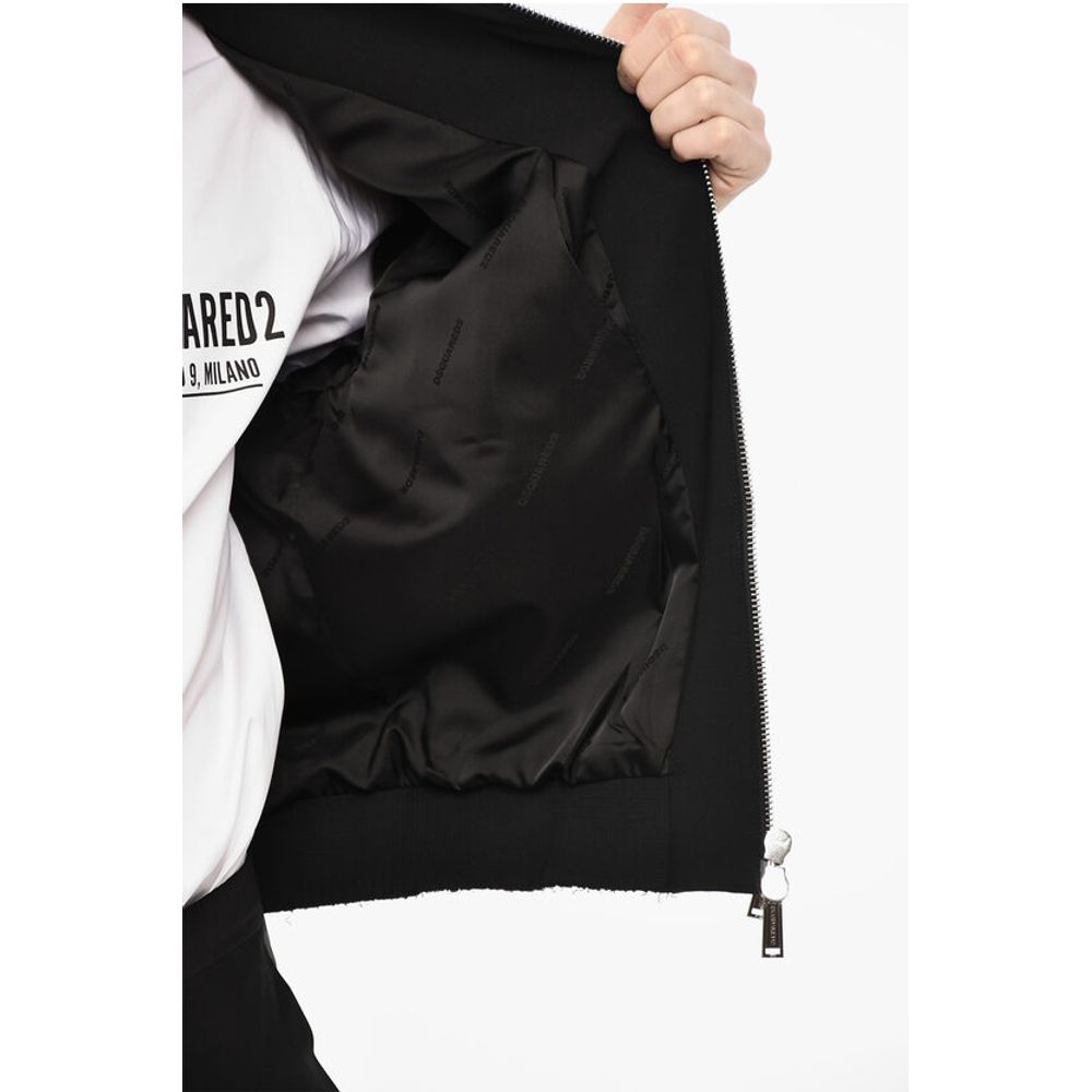 Linen Blend Bomber With Zip Detail