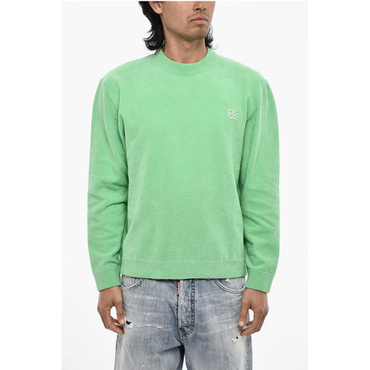 Terry Cotton Crew-neck Sweater with Monogram