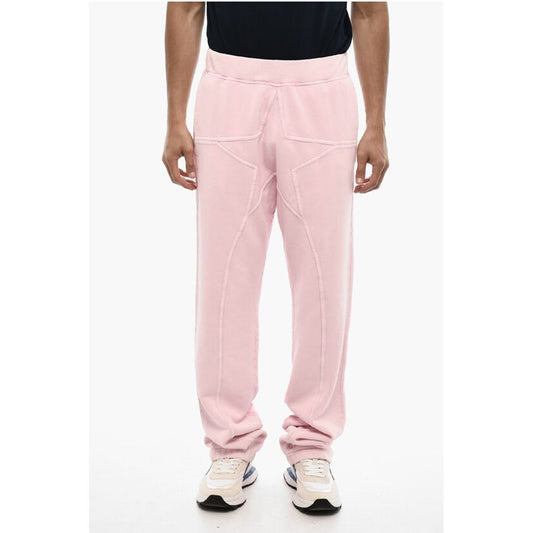 Solid Color Cotton Joggers with Logo