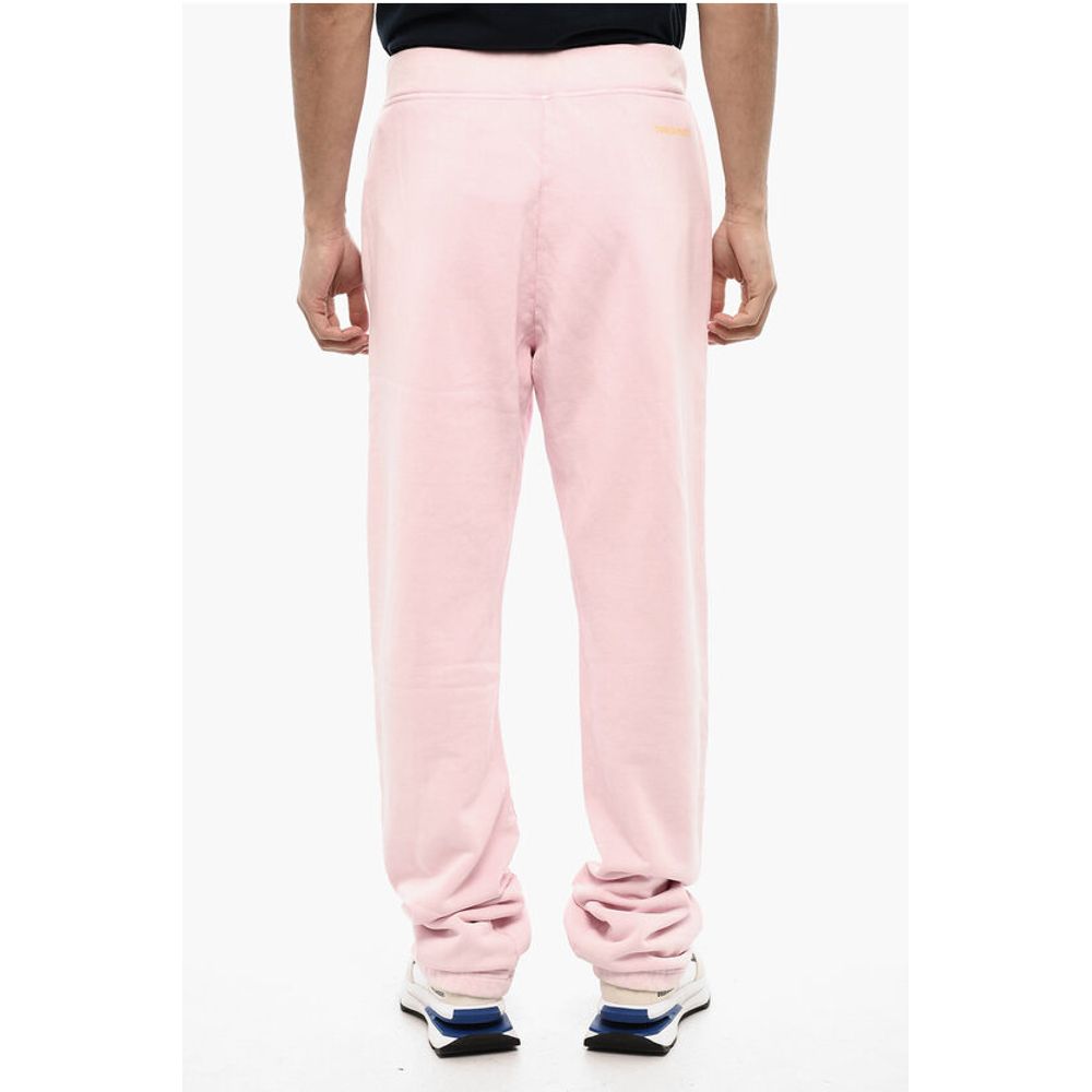 Solid Color Cotton Joggers with Logo