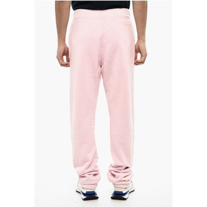 Solid Color Cotton Joggers with Logo