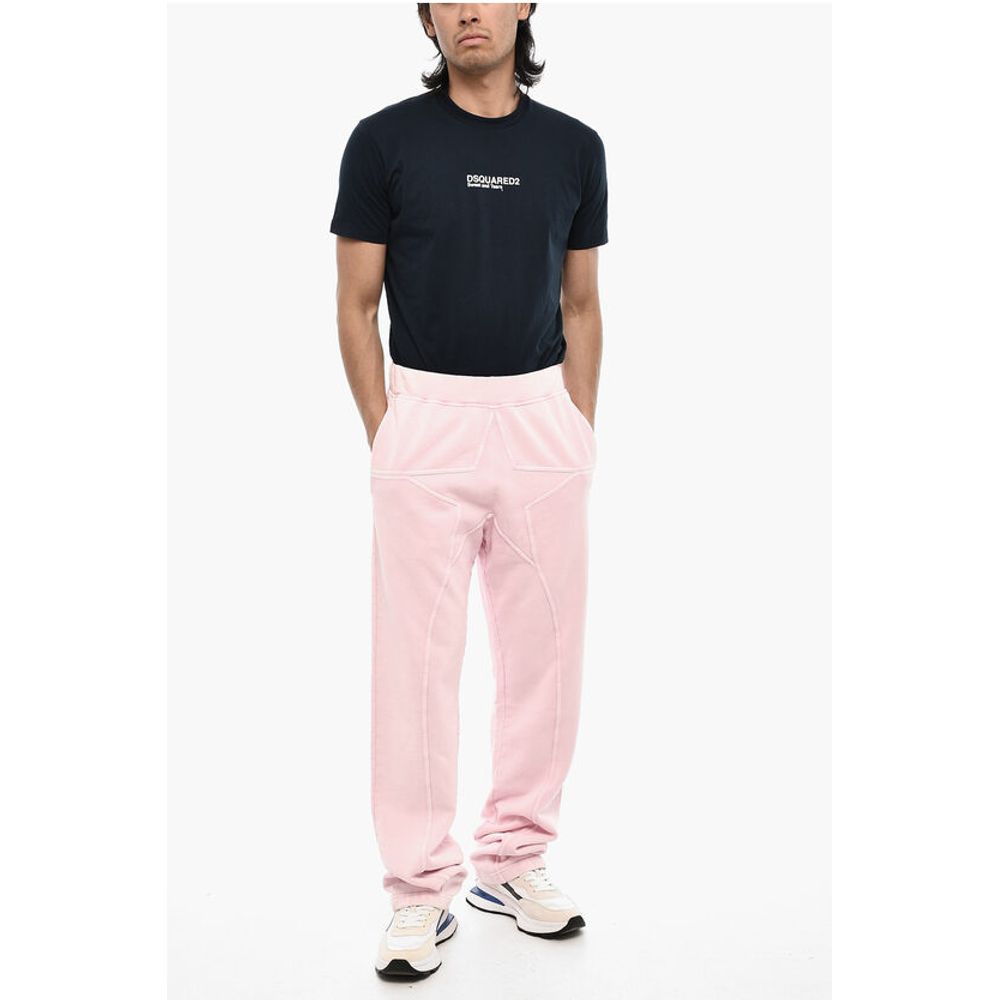 Solid Color Cotton Joggers with Logo