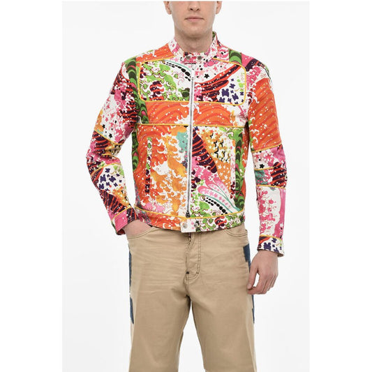 Multicolor Print Denim Jacket