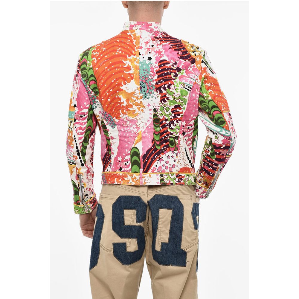 Multicolor Print Denim Jacket