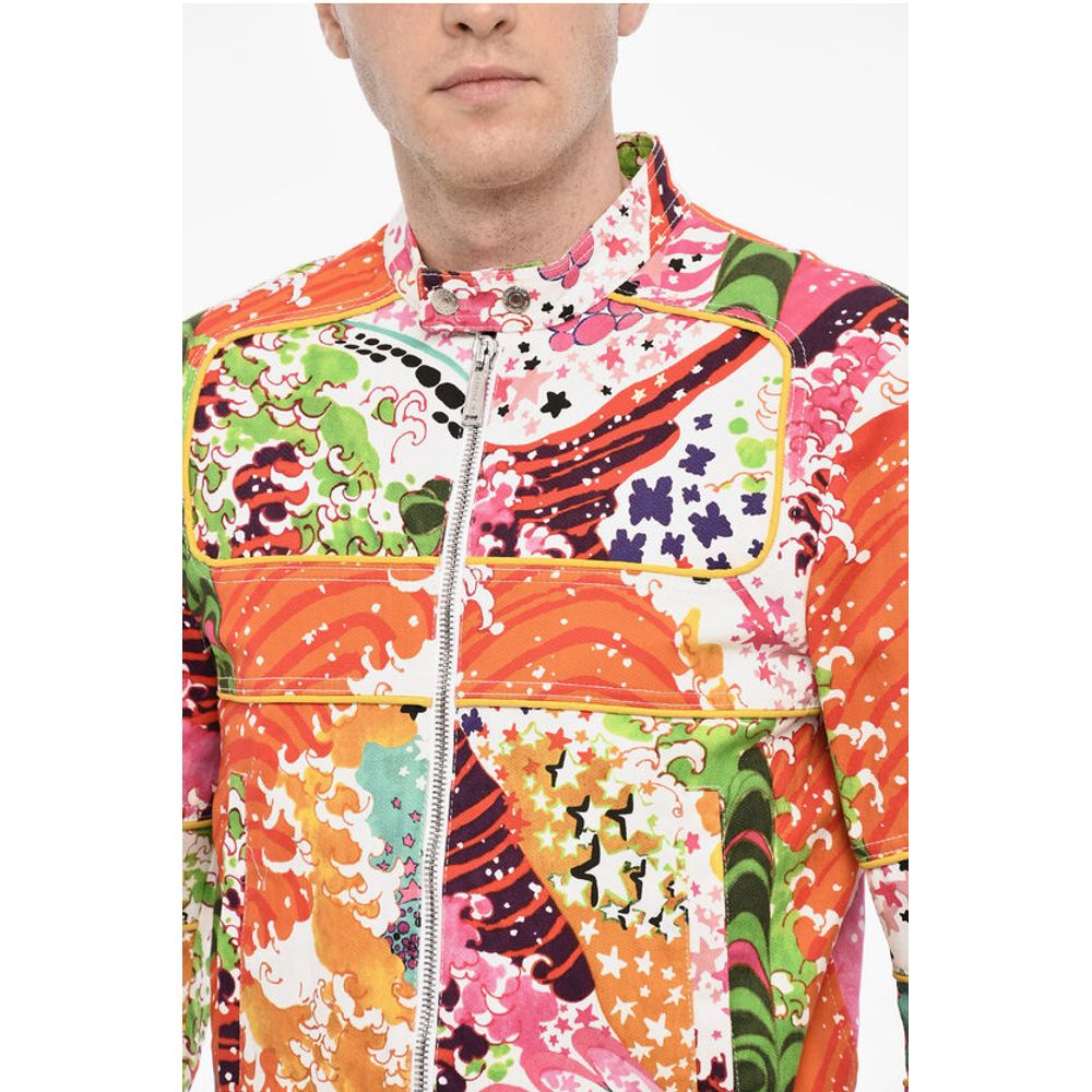 Multicolor Print Denim Jacket