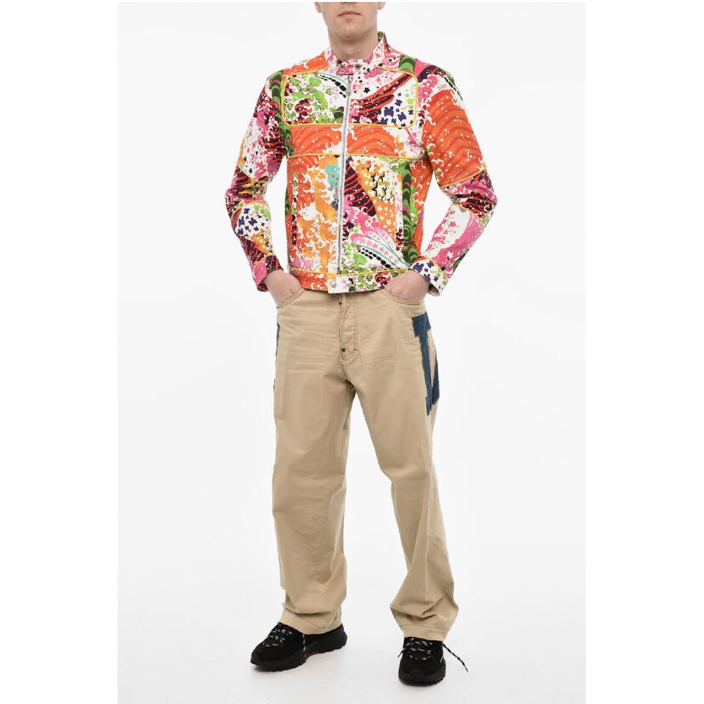 Multicolor Print Denim Jacket