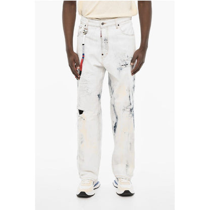 Acid Wash Effect Distressed Jeans