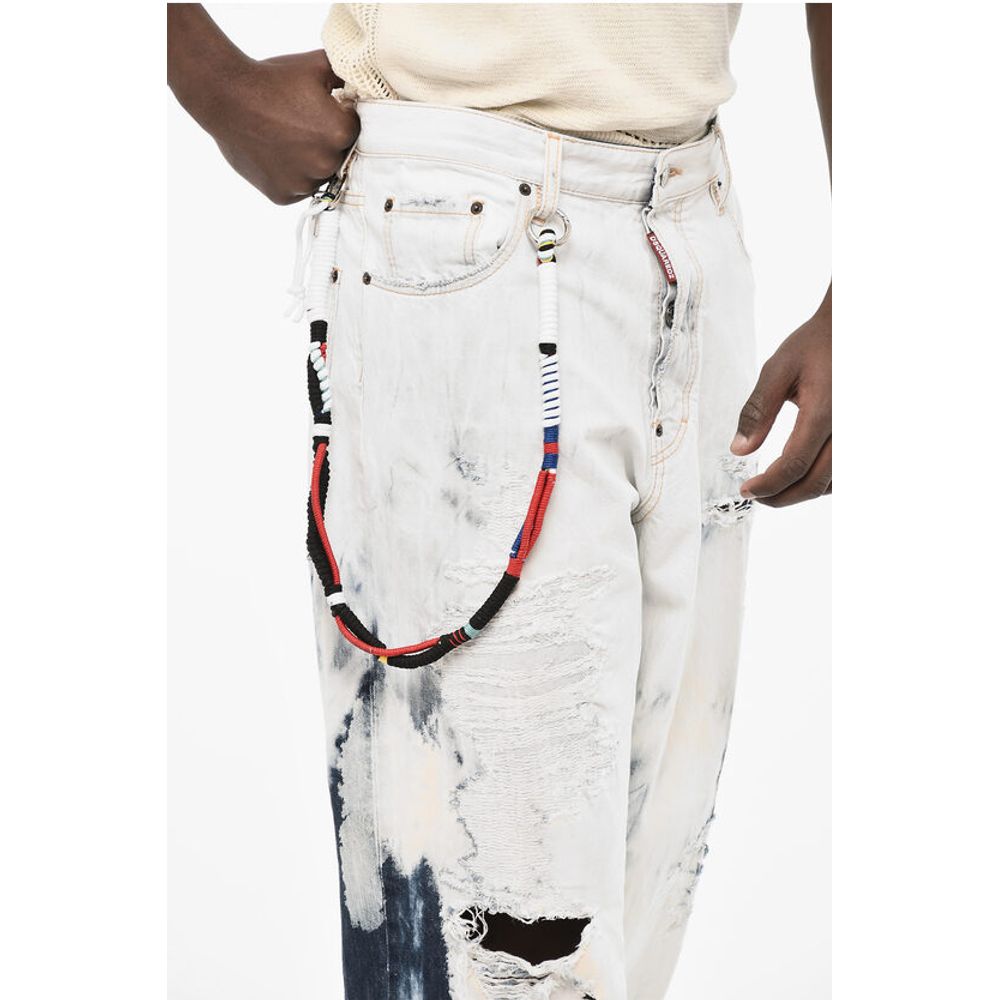 Acid Wash Effect Distressed Jeans