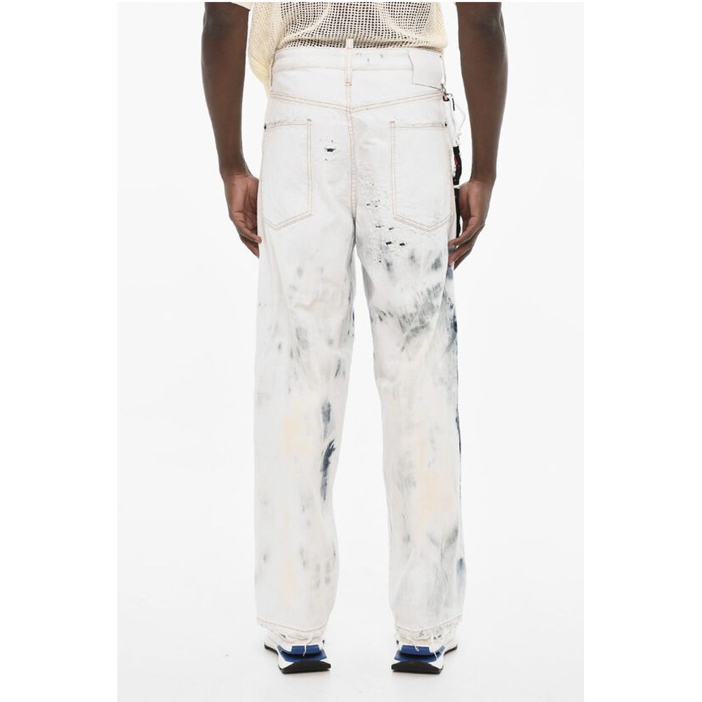 Acid Wash Effect Distressed Jeans