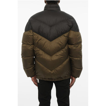 Two-Tone Quilted Jacket with Logo Buttons
