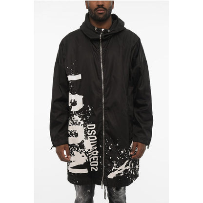 Nylon Maxi Jacket with Hood