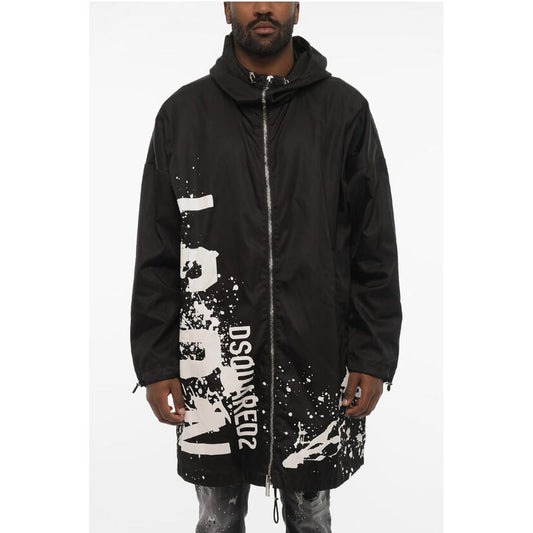 Nylon Maxi Jacket with Hood