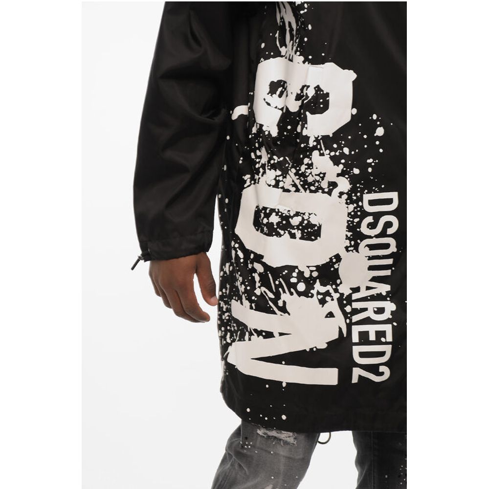 Nylon Maxi Jacket with Hood