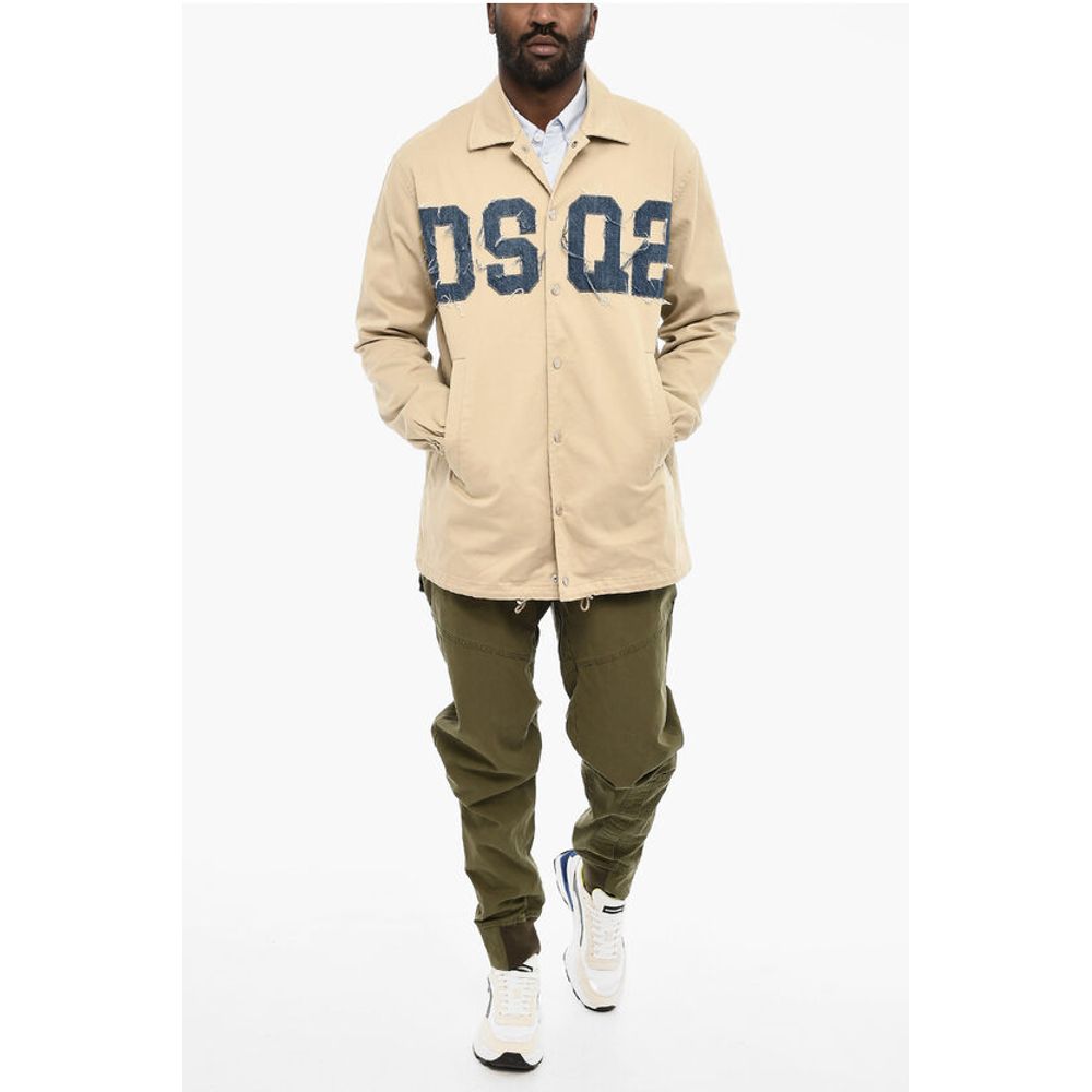 Lightweight Cotton Twill Coat with Denim Monogram