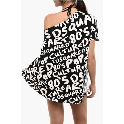 All-Over Logo Two-Tone Mini Beach Cover-up Dress