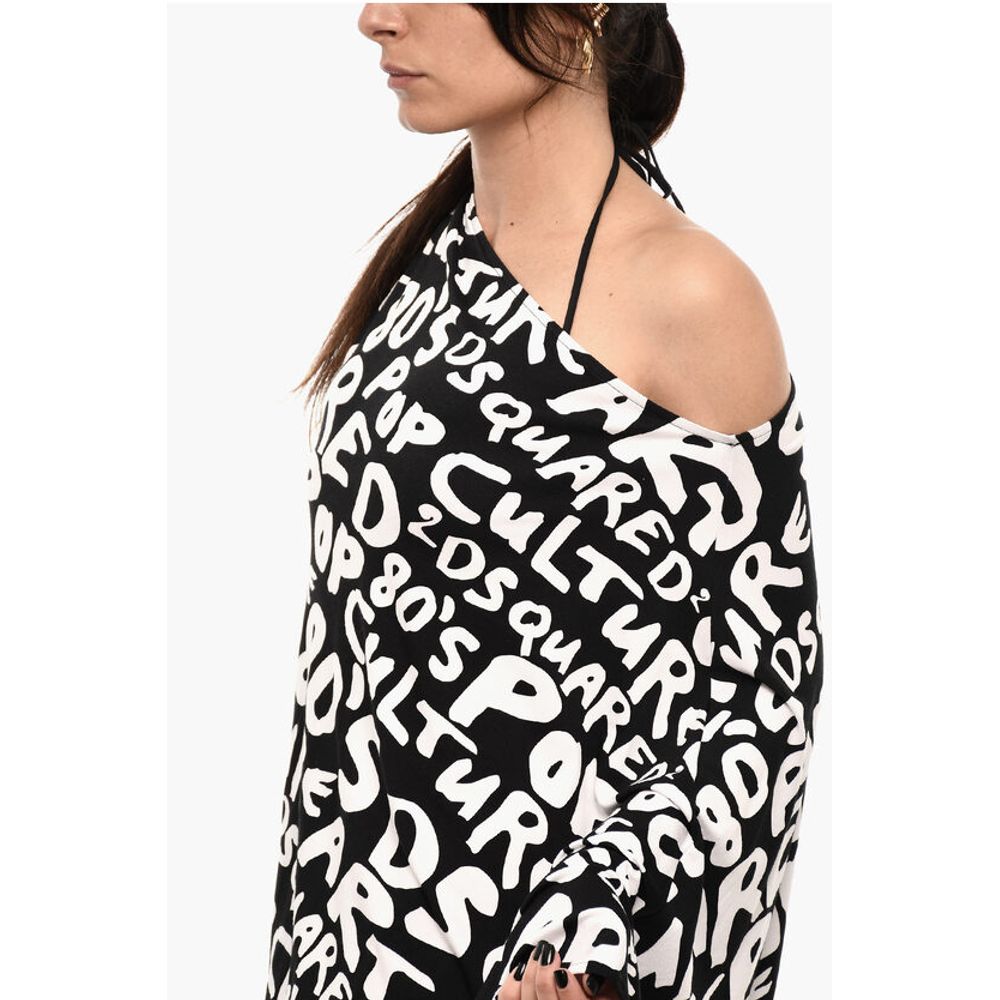 All-Over Logo Two-Tone Mini Beach Cover-up Dress