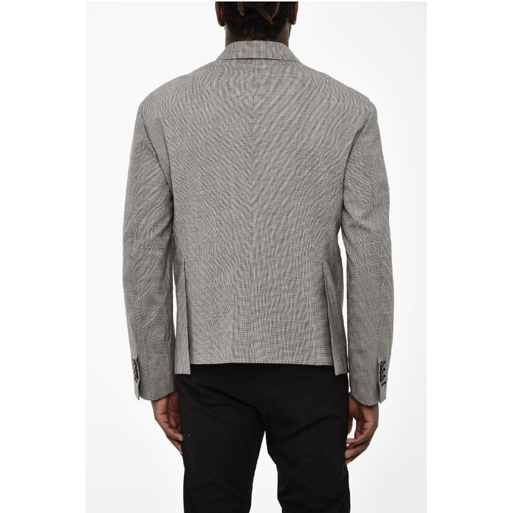 houndstooth virgin wool side vents 3-button blazer