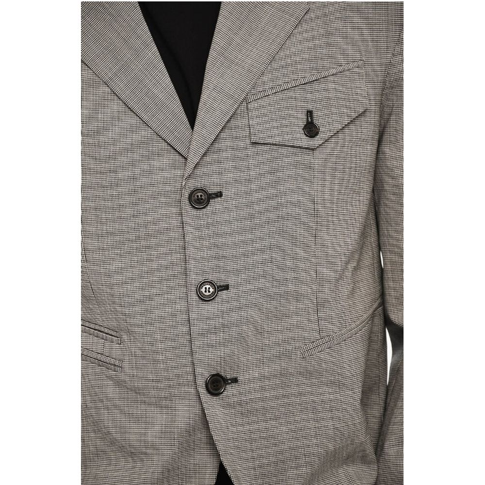 houndstooth virgin wool side vents 3-button blazer