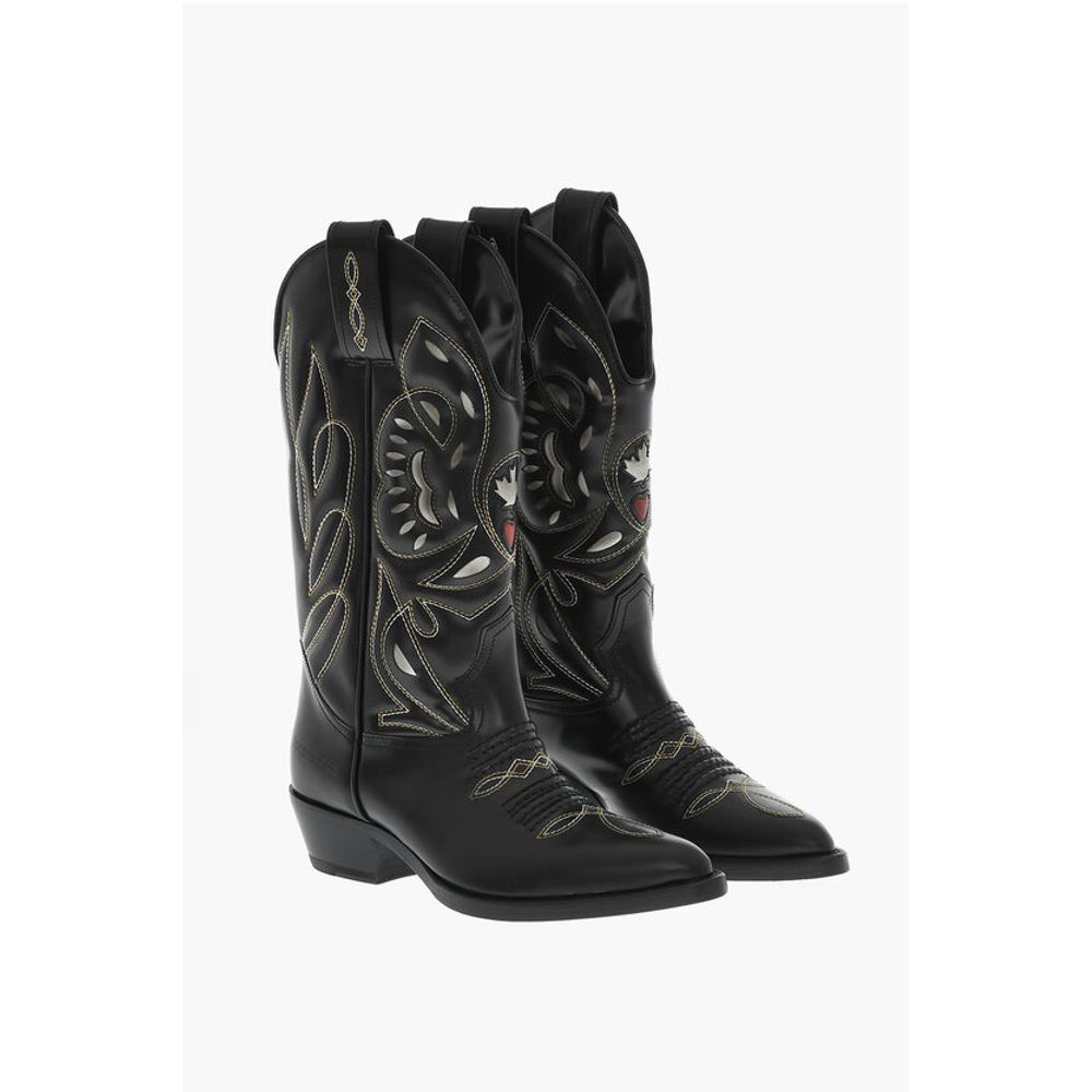 Embroidered VINTAGE Leather Texan Boots