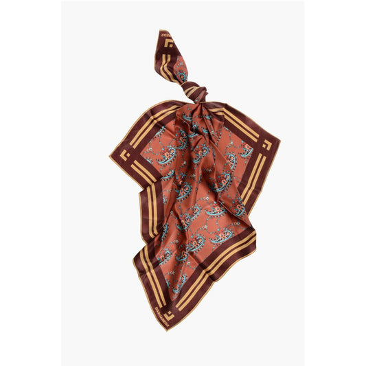 Silk Foulard with Floral Paisley Motif