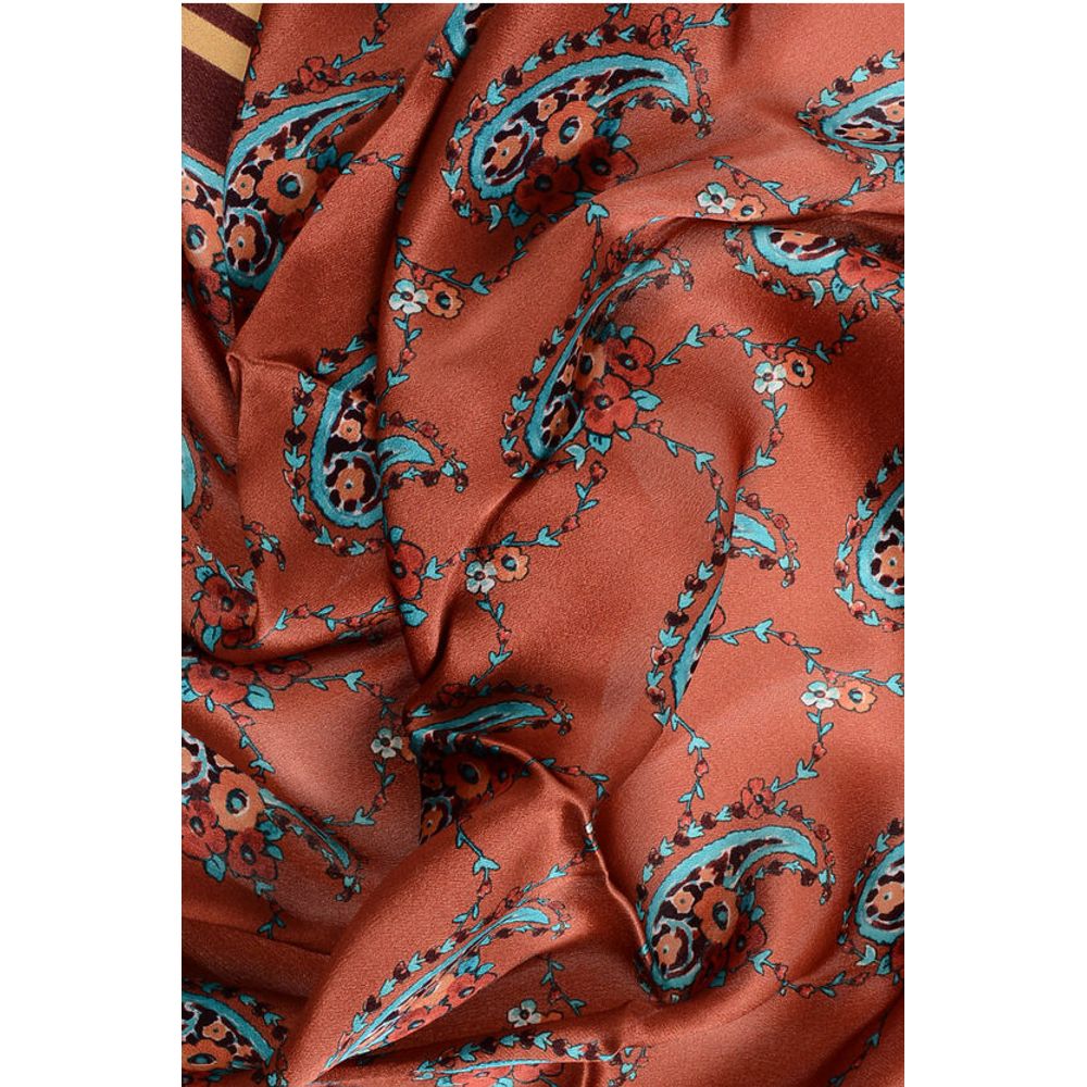 Silk Foulard with Floral Paisley Motif