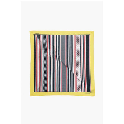 Striped Cotton Foulard with Stars Print