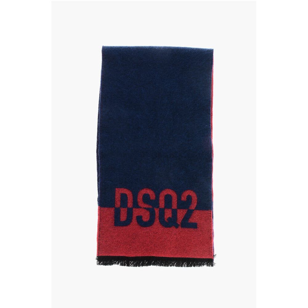 Two-Tone Virgin Wool Scarf with Fringes