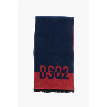Two-Tone Virgin Wool Scarf with Fringes