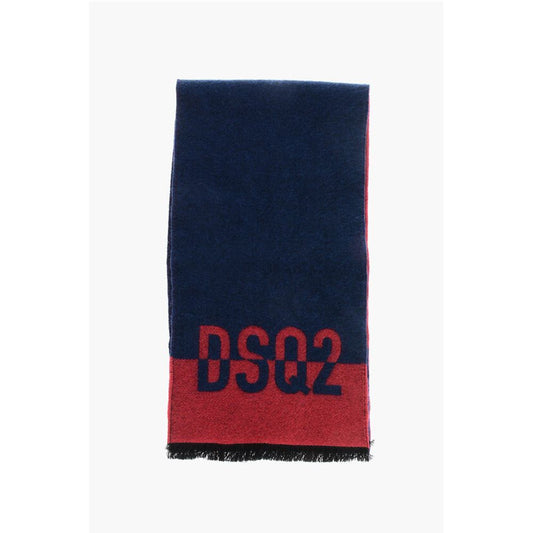 Two-Tone Virgin Wool Scarf with Fringes