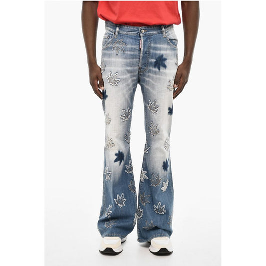All-Over Patches Boot Cut Jeans