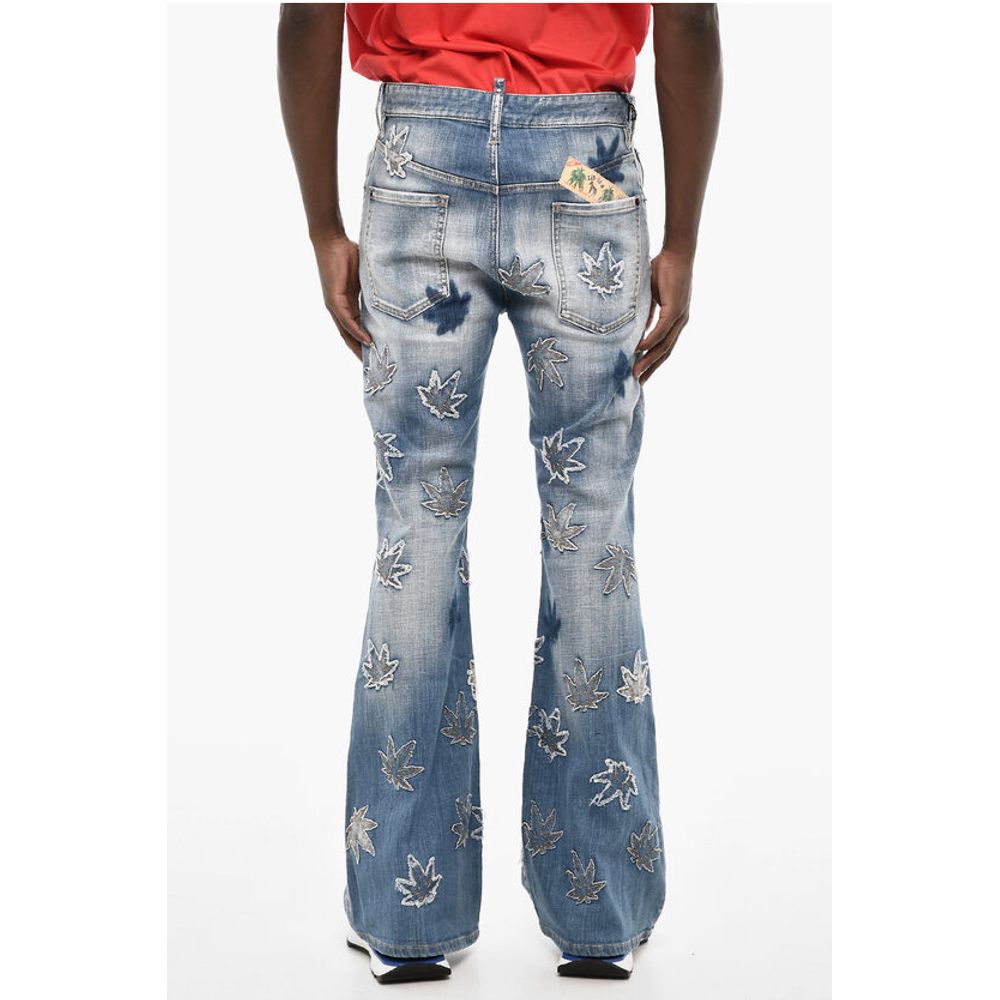 All-Over Patches Boot Cut Jeans